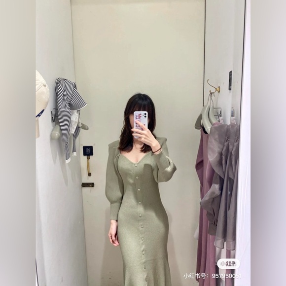 Snidel Women's SusTaina Button Front Knit Dress - Picture 2 of 9